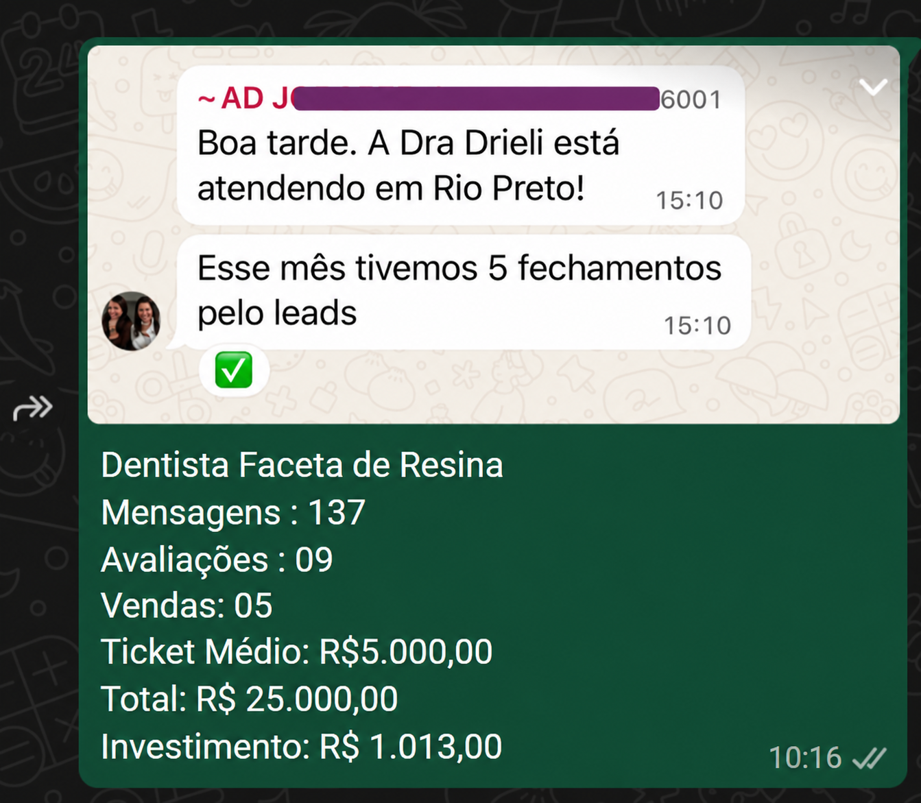 R$ 25.000 faturados no mês